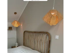 Outlet Rendez-Vous Déco Lámpara colgante de bambú natural y metal D40 cm - Orta Beige