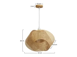 Outlet Rendez-Vous Déco Lámpara colgante de bambú natural y metal D40 cm - Orta Beige