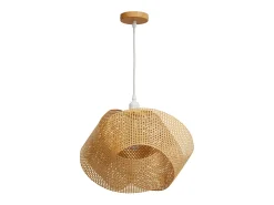 Outlet Rendez-Vous Déco Lámpara colgante de bambú natural y metal D40 cm - Orta Beige