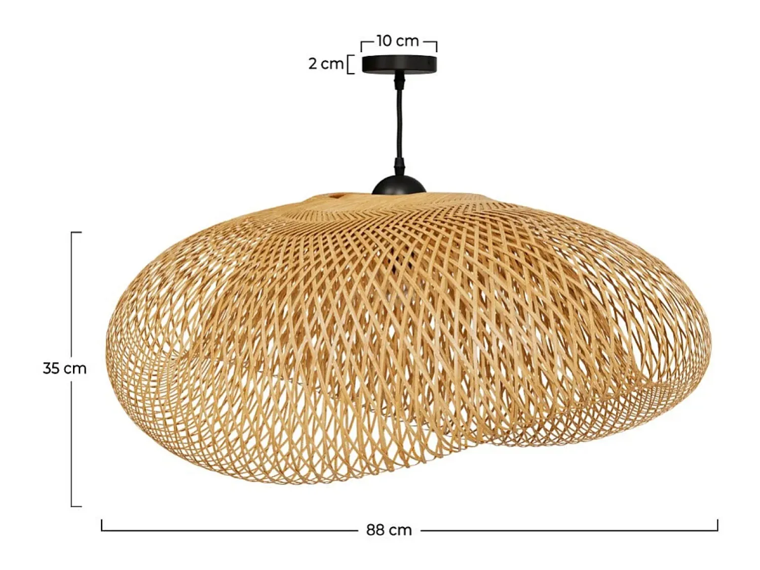 Rendez-Vous Déco Lámpara Suspendida^Lámpara colgante de bambú natural D88 cm - Anya Beige