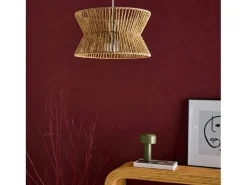 Sweeek Lámpara Suspendida^Lámpara colgante de techo con imitación ratán, 35cm natural Color natural claro