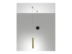 Lámpara colgante descentralizada Prado de latón - Fabas Luce - LED regulable de 6,5 W - Montaje descentralizado