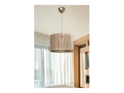 New marque Lámpara Colgante E27 Natural D30x75cm Plafón Con Difusión Suave Beige