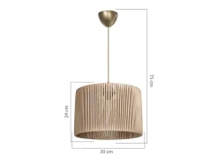 New marque Lámpara Colgante E27 Natural D30x75cm Plafón Con Difusión Suave Beige