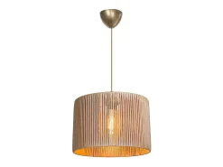 New marque Lámpara Colgante E27 Natural D30x75cm Plafón Con Difusión Suave Beige