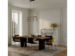 Hot Rendez-Vous Déco Lámpara colgante en madera y metal 4 lámparas - Clotilde Negro