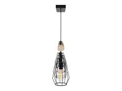 Hot Rendez-Vous Déco Lámpara colgante en madera y metal 4 lámparas - Clotilde Negro