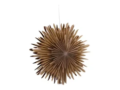 Lámpara colgante estrella de Navidad Sälen con papel claro Ø35cm color marrón.