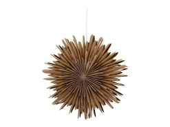 Lámpara colgante estrella de Navidad Sälen con papel claro Ø35cm color marrón.