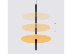 Sollux Lighting Lámpara Suspendida^Lámpara colgante Feltro moderno de fieltro/acero - 1 fuentes luminosas - L.30 x A.126 cm - /negro Amarillo