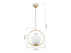 Lámpara Colgante Geométrica Moderna en Metal y Vidrio Oro E27