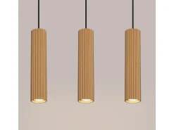 Sollux Lighting Lámpara Suspendida^Lámpara colgante Gloow minimalista de aluminio - 3 fuentes luminosas 3000K - L.45 x A.98 cm - Dorado