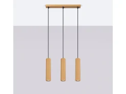 Sollux Lighting Lámpara Suspendida^Lámpara colgante Gloow minimalista de aluminio - 3 fuentes luminosas 3000K - L.45 x A.98 cm - Dorado