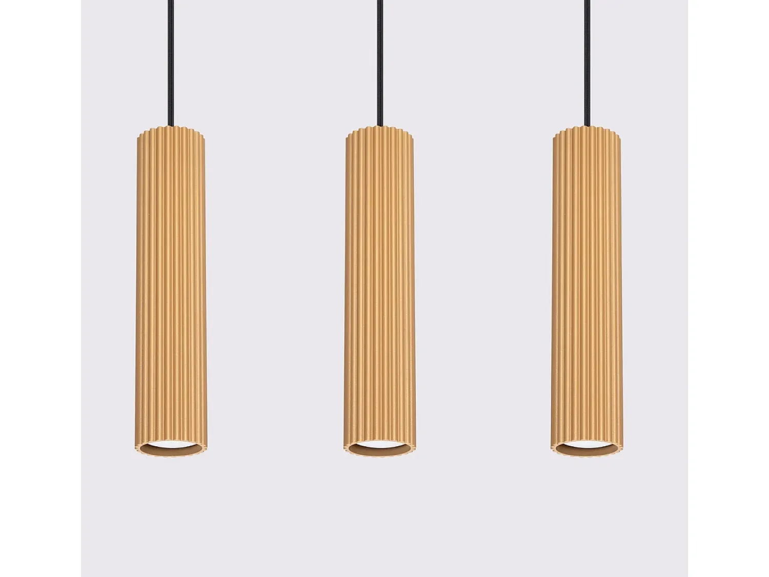 Sollux Lighting Lámpara Suspendida^Lámpara colgante Gloow minimalista de aluminio - 3 fuentes luminosas 3000K - L.45 x A.98 cm - Dorado
