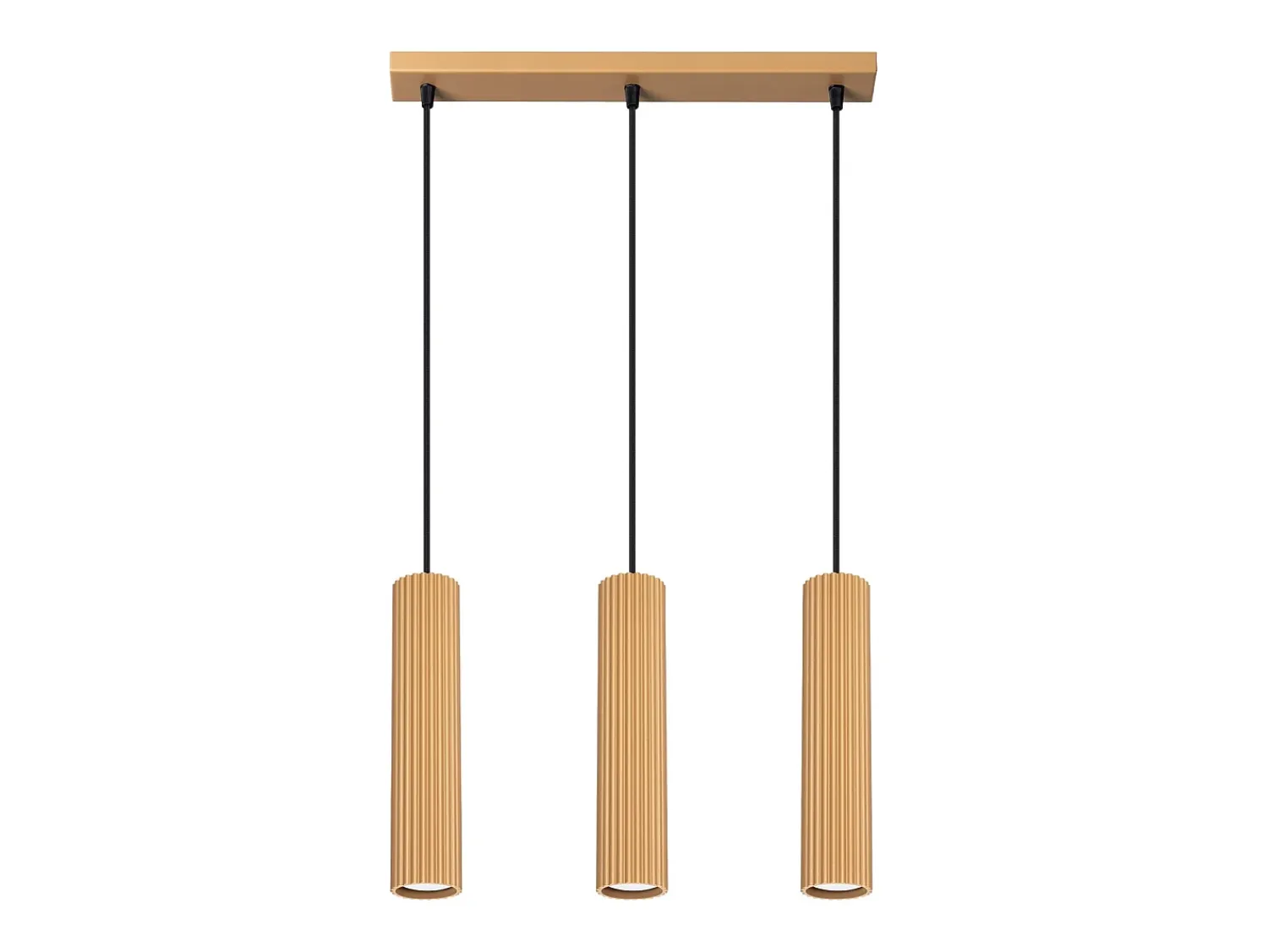 Sollux Lighting Lámpara Suspendida^Lámpara colgante Gloow minimalista de aluminio - 3 fuentes luminosas 3000K - L.45 x A.98 cm - Dorado