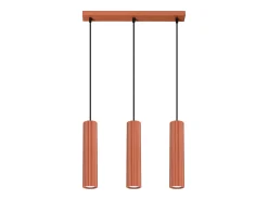 Sollux Lighting Lámpara Suspendida^Lámpara colgante Gloow minimalista de aluminio - 3 fuentes luminosas 4000K - L.45 x A.98 cm - ocre Rojo