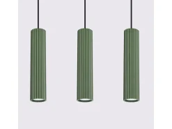 Sollux Lighting Lámpara colgante Gloow minimalista de aluminio - 3 fuentes luminosas 3000K - L.45 x A.98 cm - oliva Verde