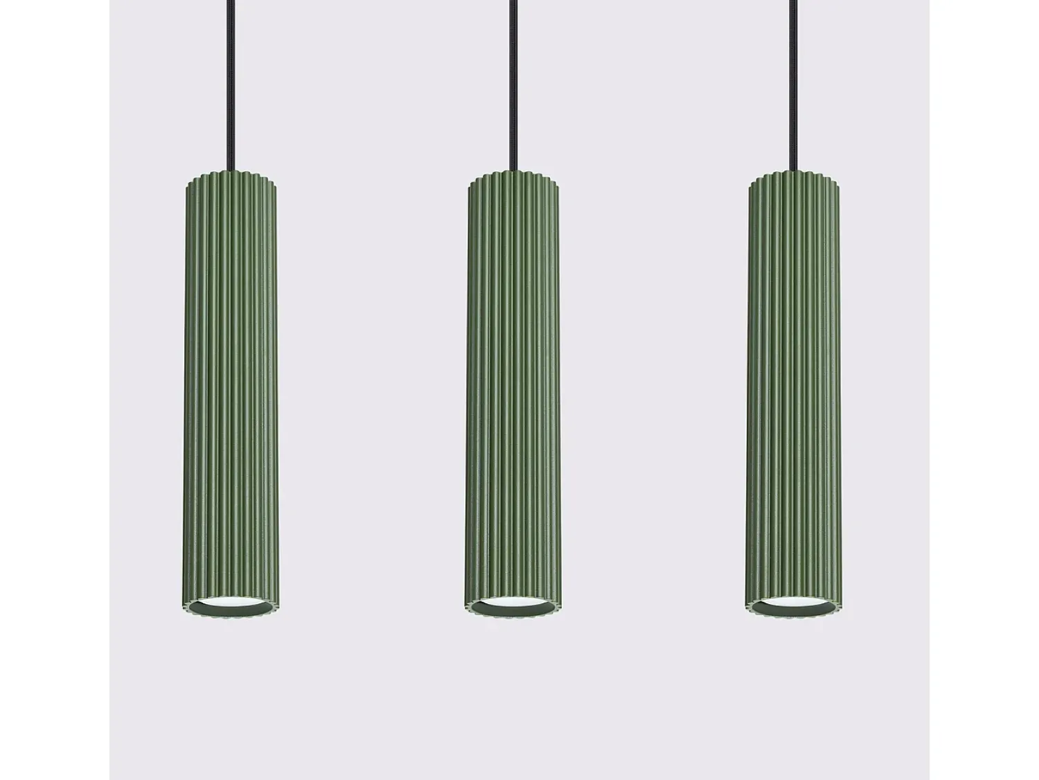 Sollux Lighting Lámpara colgante Gloow minimalista de aluminio - 3 fuentes luminosas 3000K - L.45 x A.98 cm - oliva Verde