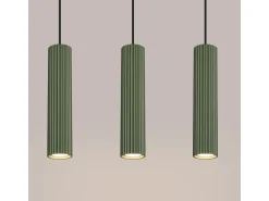 Sollux Lighting Lámpara colgante Gloow minimalista de aluminio - 3 fuentes luminosas 3000K - L.45 x A.98 cm - oliva Verde