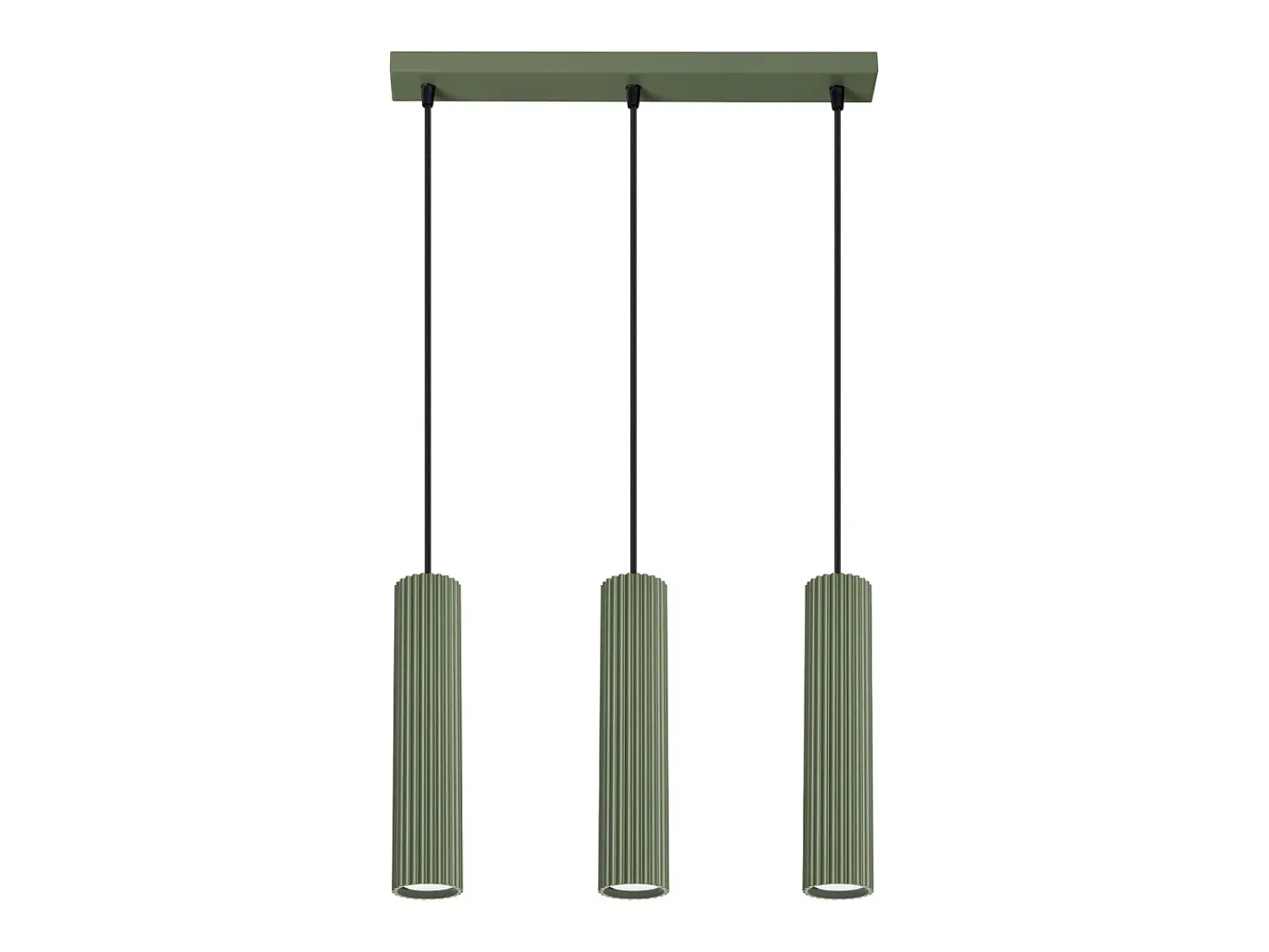 Sollux Lighting Lámpara colgante Gloow minimalista de aluminio - 3 fuentes luminosas 3000K - L.45 x A.98 cm - oliva Verde