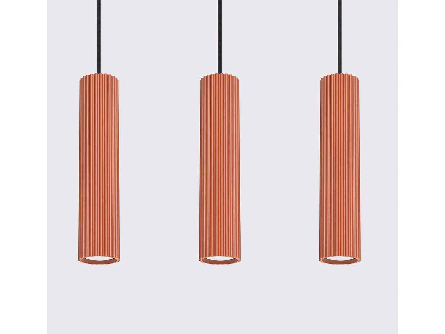Sollux Lighting Lámpara Suspendida^Lámpara colgante Gloow minimalista de aluminio - 3 fuentes luminosas 3000K - L.45 x A.98 cm - ocre Rojo