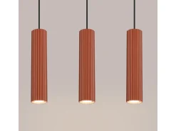 Sollux Lighting Lámpara Suspendida^Lámpara colgante Gloow minimalista de aluminio - 3 fuentes luminosas 3000K - L.45 x A.98 cm - ocre Rojo