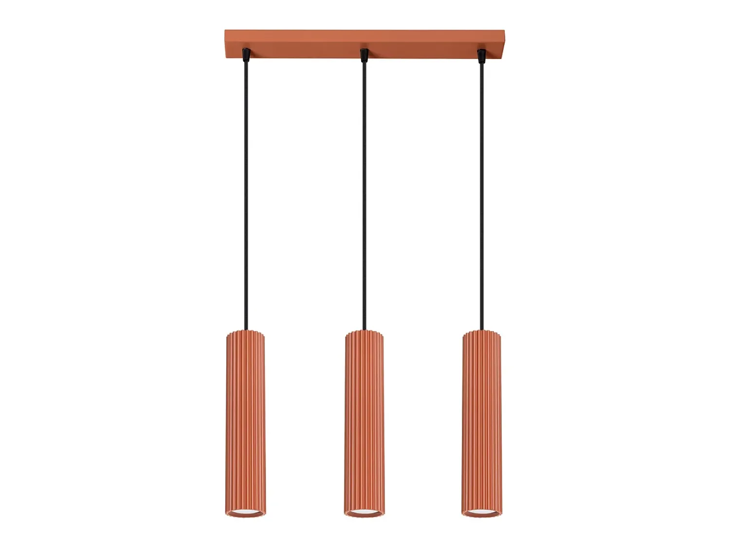 Sollux Lighting Lámpara Suspendida^Lámpara colgante Gloow minimalista de aluminio - 3 fuentes luminosas 3000K - L.45 x A.98 cm - ocre Rojo