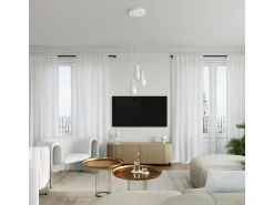 Best Sollux Lighting Lámpara Colgante Halo Moderno De Aluminio/Vidrio - 1 Fuentes Luminosas - L.12 X A.120 Cm - Blanco