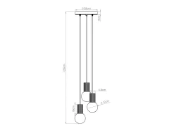 Sollux Lighting Lámpara Suspendida^Lámpara Colgante Halo Moderno De Aluminio/Vidrio - 3 Fuentes Luminosas - L.25 X A.125 Cm - Borgoña Rojo