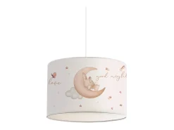 TDK IMPORT Lámpara Suspendida^Lámpara Colgante Infantil Blanca Con Motivo Lunar 24x21 cm Blanco