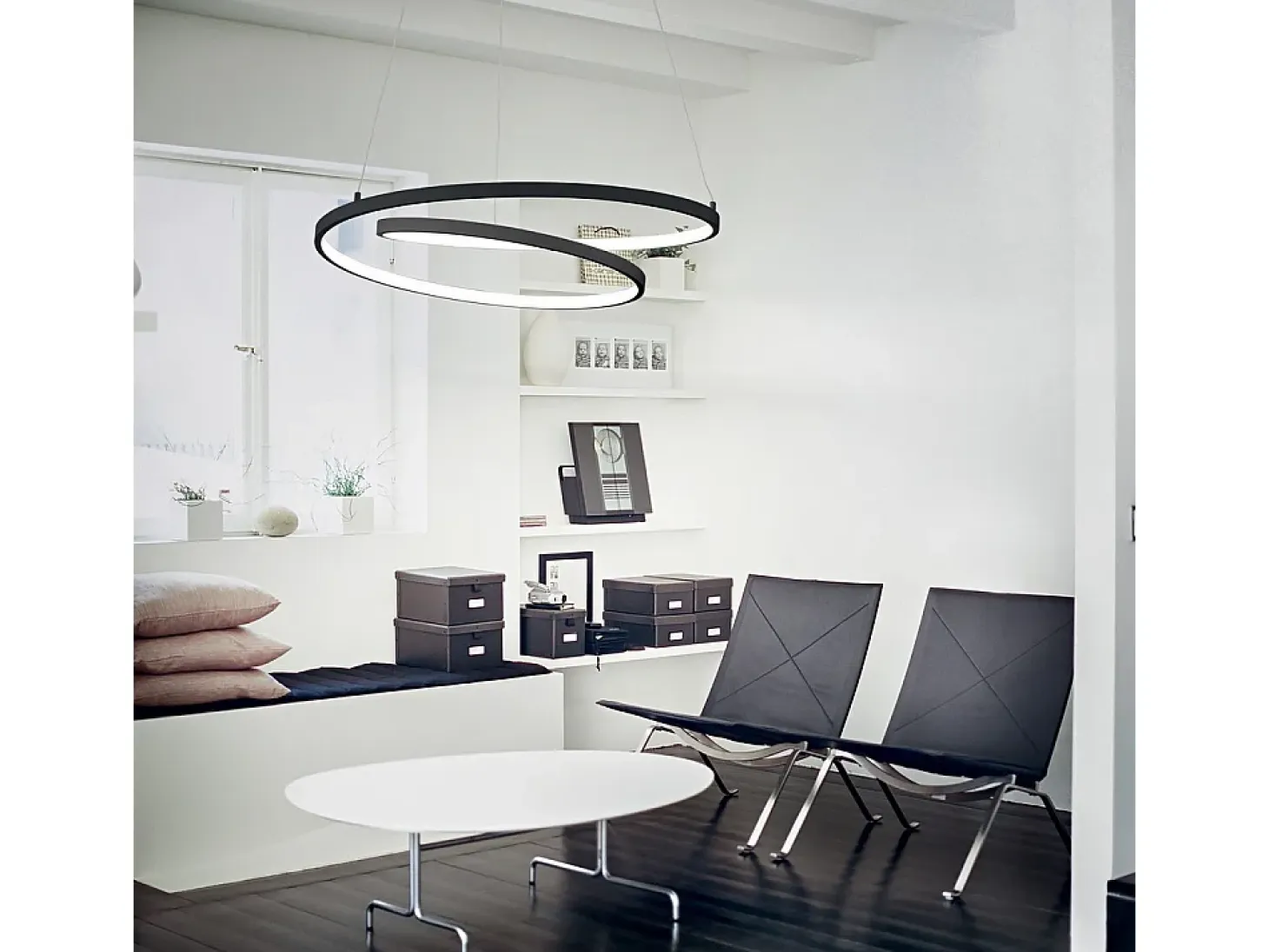 Lámpara colgante integrada LED decorativa en forma de remolino blanca, 3000K