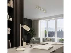 Best Sollux Lighting Lámpara Colgante Karbon Minimalista De Aluminio - 3 Fuentes Luminosas - L.45 X A.98 Cm - Beige