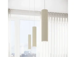 Best Sollux Lighting Lámpara Colgante Karbon Minimalista De Aluminio - 3 Fuentes Luminosas - L.45 X A.98 Cm - Beige