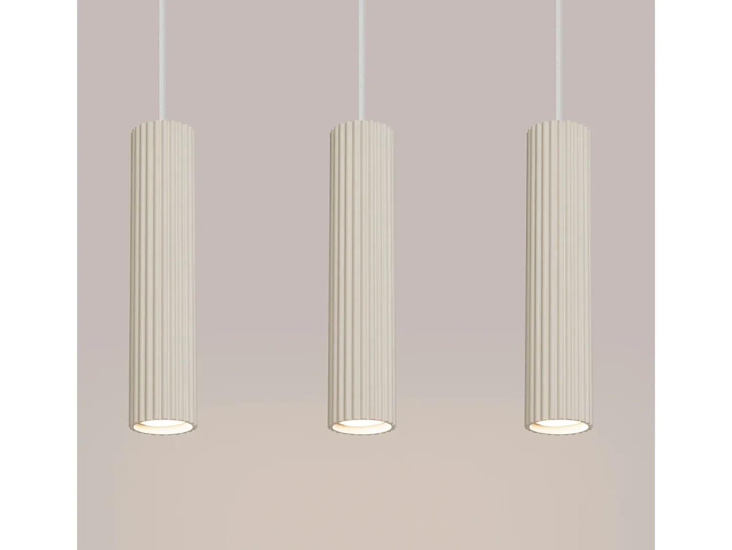 Best Sollux Lighting Lámpara Colgante Karbon Minimalista De Aluminio - 3 Fuentes Luminosas - L.45 X A.98 Cm - Beige