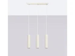 Best Sollux Lighting Lámpara Colgante Karbon Minimalista De Aluminio - 3 Fuentes Luminosas - L.45 X A.98 Cm - Beige