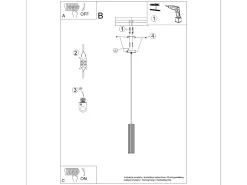 Sollux Lighting Lámpara Suspendida^Lámpara Colgante Karbon Minimalista De Aluminio - 1 Fuentes Luminosas - L.8 X A.118 Cm - Ocre Rojo