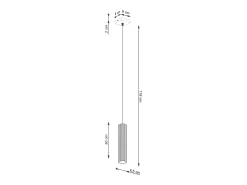 Sollux Lighting Lámpara Suspendida^Lámpara Colgante Karbon Minimalista De Aluminio - 1 Fuentes Luminosas - L.8 X A.118 Cm - Ocre Rojo