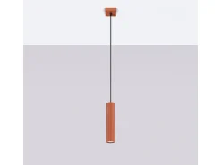 Sollux Lighting Lámpara Suspendida^Lámpara Colgante Karbon Minimalista De Aluminio - 1 Fuentes Luminosas - L.8 X A.118 Cm - Ocre Rojo