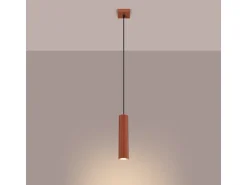 Sollux Lighting Lámpara Suspendida^Lámpara Colgante Karbon Minimalista De Aluminio - 1 Fuentes Luminosas - L.8 X A.118 Cm - Ocre Rojo
