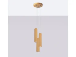 Sollux Lighting Lámpara Suspendida^Lámpara Colgante Karbon Minimalista De Aluminio - 3 Fuentes Luminosas - L.19,5 X A.108 Cm - Dorado