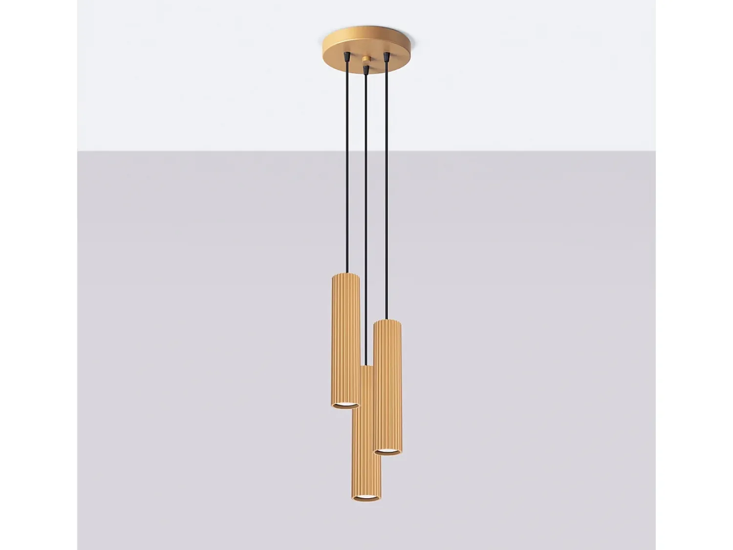 Sollux Lighting Lámpara Suspendida^Lámpara Colgante Karbon Minimalista De Aluminio - 3 Fuentes Luminosas - L.19,5 X A.108 Cm - Dorado