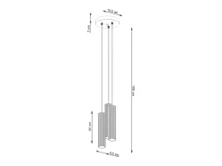 Sollux Lighting Lámpara Suspendida^Lámpara Colgante Karbon Minimalista De Aluminio - 3 Fuentes Luminosas - L.19,5 X A.108 Cm - Dorado