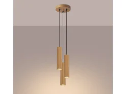 Sollux Lighting Lámpara Suspendida^Lámpara Colgante Karbon Minimalista De Aluminio - 3 Fuentes Luminosas - L.19,5 X A.108 Cm - Dorado
