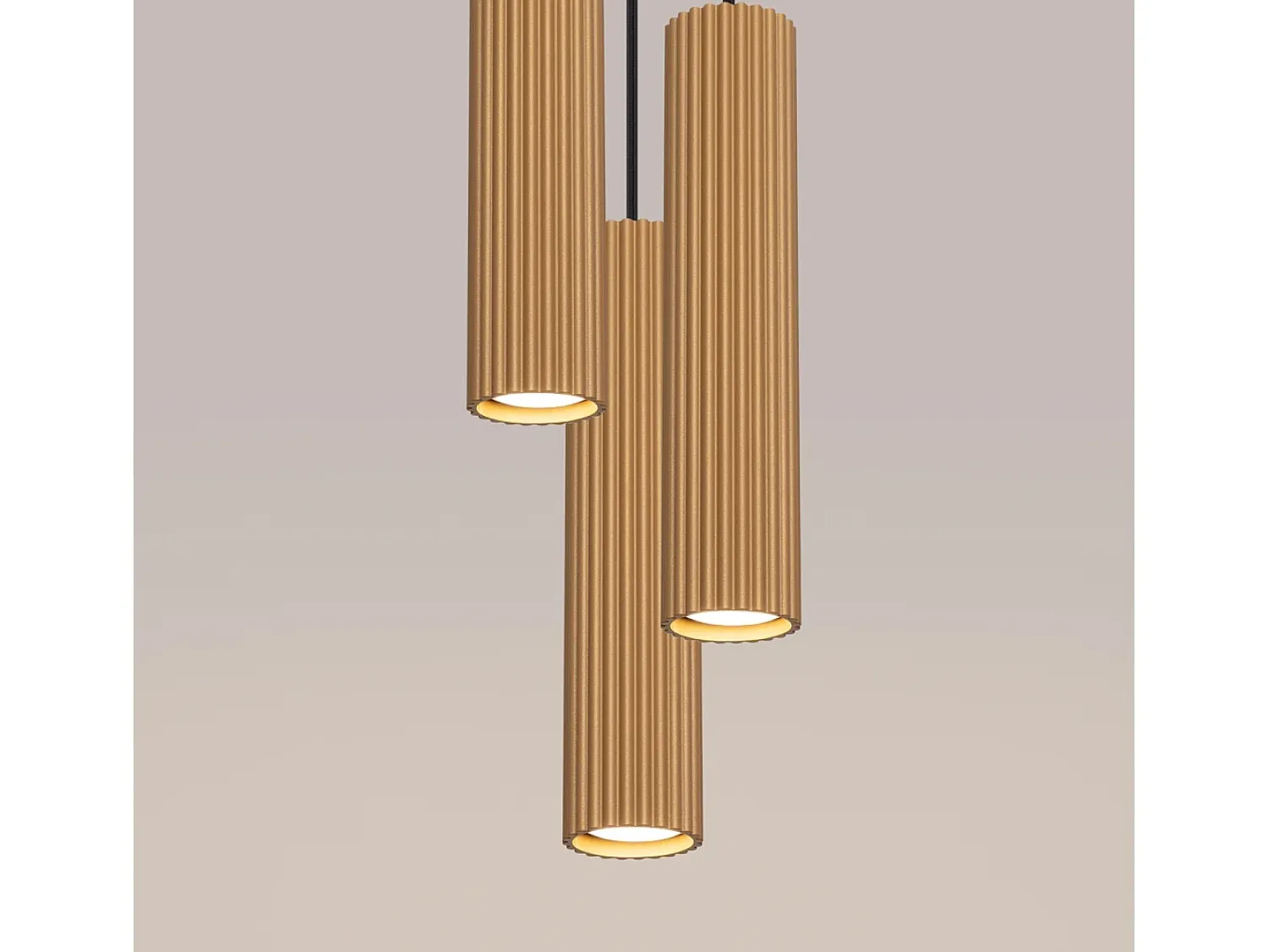 Sollux Lighting Lámpara Suspendida^Lámpara Colgante Karbon Minimalista De Aluminio - 3 Fuentes Luminosas - L.19,5 X A.108 Cm - Dorado