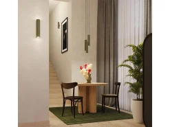 Best Sollux Lighting Lámpara Colgante Lagos Desván De Acero - 2 Fuentes Luminosas - L.30 X A.105 Cm - Oliva Verde