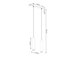 Best Sollux Lighting Lámpara Colgante Lagos Desván De Acero - 2 Fuentes Luminosas - L.30 X A.105 Cm - Oliva Verde