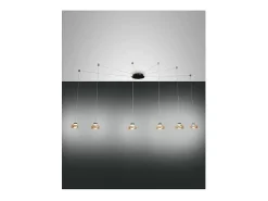Plafón^Lámpara colgante LED Arabella de metal y cristal soplado ámbar 3547-46-125 Fabas Luce Naranja
