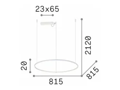 Outlet Ideal Lux Lámpara colgante LED decorativa redonda integrada blanca, 3000K Blanco