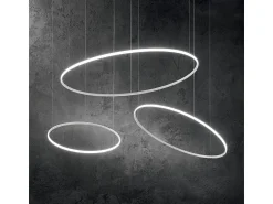 Outlet Ideal Lux Lámpara colgante LED decorativa redonda integrada blanca, 3000K Blanco