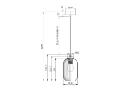 Best OZAIA Lámpara colgante negra con cristal blanco D.14 x Alt.120 cm - LOUXOR Negro